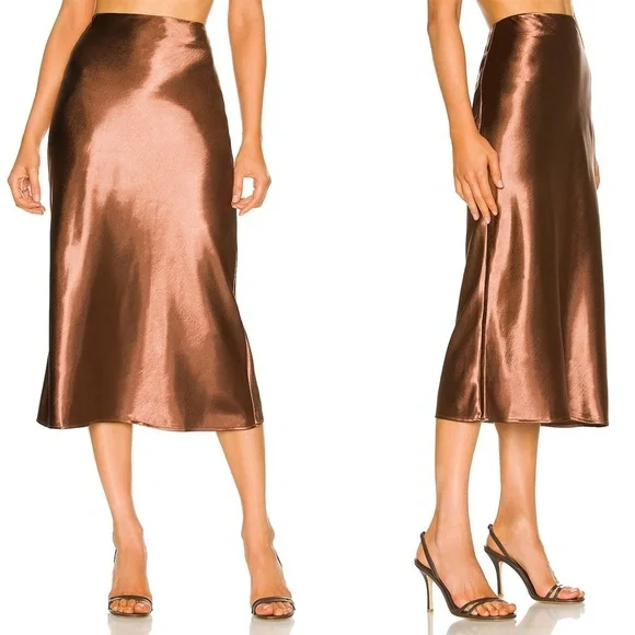 LOVERS + FRIENDS | Benny Midi Skirt & Bra Top Set in Chocolate Brown | Size S|XS - Picture 3 of 16